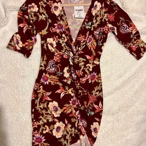 V neck Bodycon 3/4 sleeve